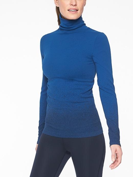 Athleta Womens Flurry Base Layer Ombr&#233 Turtleneck Peacock Size Xs