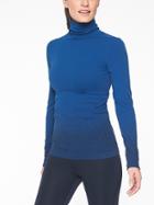 Athleta Womens Flurry Base Layer Ombr&#233 Turtleneck Peacock Size Xs