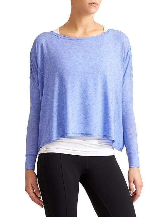 Athleta Womens Essence Top Blue Color Block Size Xl