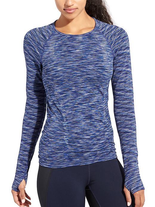 Athleta Womens Fastest Track Top Space Dye Size M - Dress Blue Space Dye