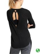 Athleta Womens Cutout Breezy Top Size M - Black