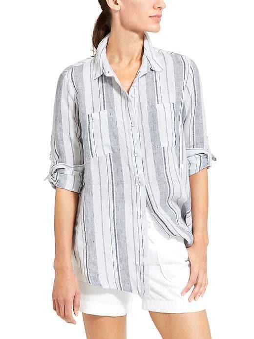 Athleta Womens Stripe Peninsula Top 2.0 Navy Size Xxs