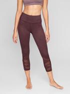 Athleta Womens Jacquard Mantra Capri Size L Tall - Cassis