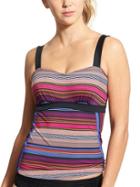 Athleta Womens Capri Stripe Pura Tankini Size 32b/c - Multi Stripe