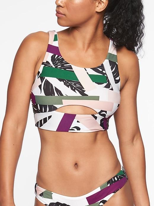 Athleta Womens Tropical Geo Reversible Bikini Top Modern Geo Size L