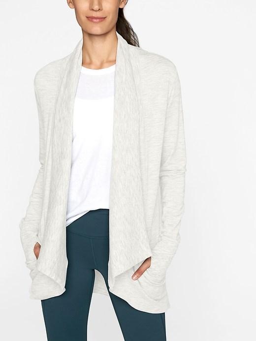 Athleta Womens Pranayama Wrap Fog Grey Heather Size Xs
