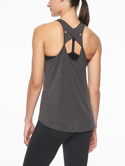 Athleta Womens Yogini Tank Black Heather Size Xl