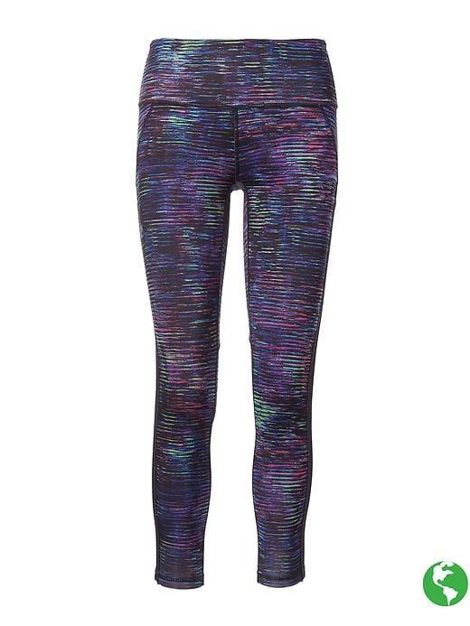 Athleta Womens High Rise Interstellar Mesh Chaturanga 7/8 Tight Size M Tall - Fuschia Leaders