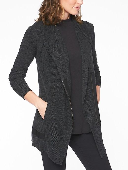 Athleta Womens Sentinel Sweater Coat Charcoal Marl Size Xxs