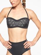 Athleta Womens Ibiza Geo Molded Bandeau Bikini Top Black Size Xl