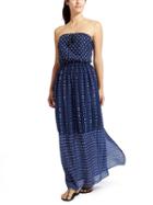 Athleta Womens Printed Molokai Maxi Dress Size M - Dress Blue