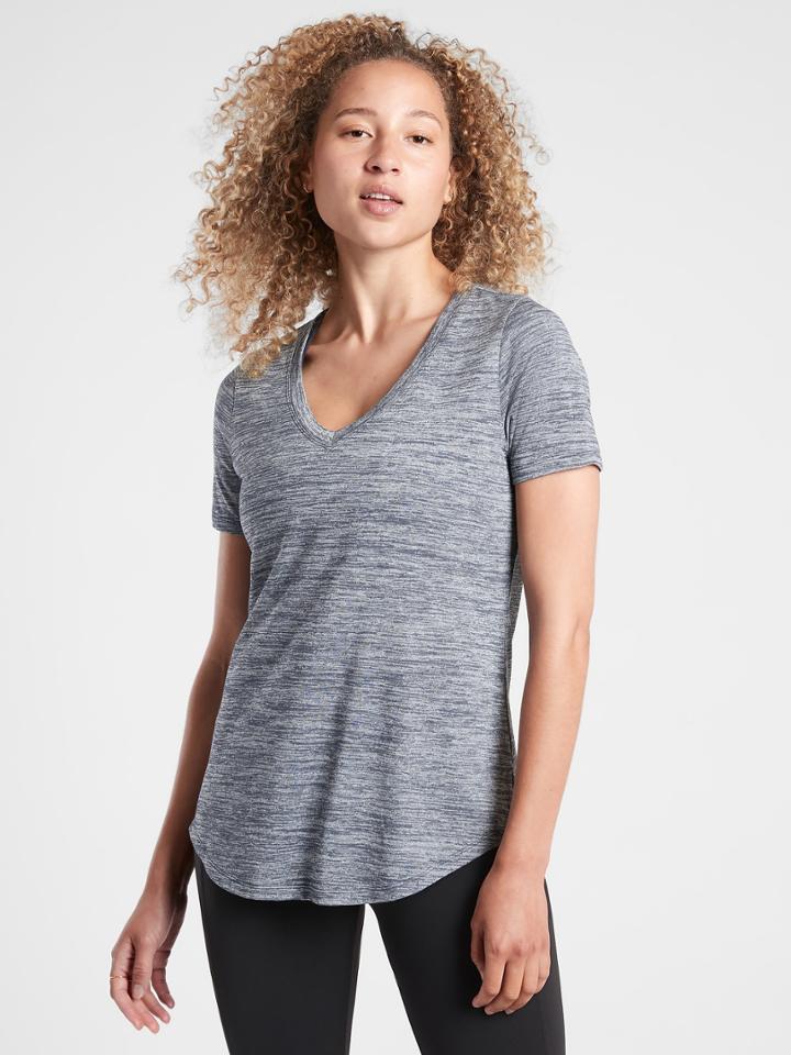 Breezy Scoop V-neck Tee