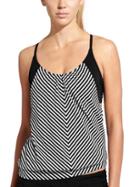 Athleta Womens Slash Stripe Blousy Tankini Size 32b/c - Black Stripe