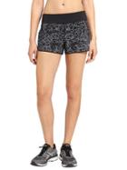Athleta Womens Reflective Floral Track This Run Short 3 Black Size M