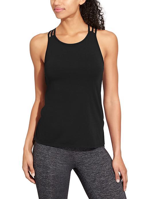 Athleta Womens Crossed Lifestyle Tank Size L - Black