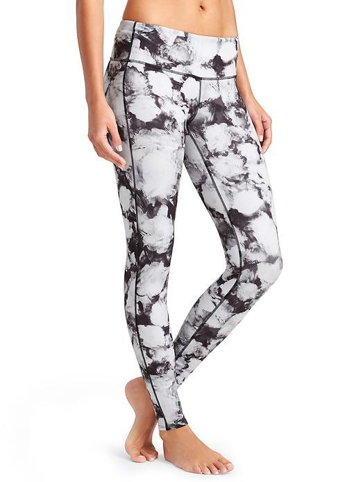 Athleta Womens Floral Crush Chaturanga Tight Size L Tall - Black