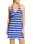 Athleta Womens Del Mar Tara Halter Swim Dress Size 32b/c - Dress Blue