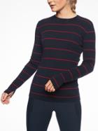 Athleta Womens Bayside Sweater Navy/ Red Size S