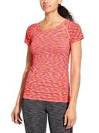 Athleta Womens Space Block Fastest Track Tee Size L - Grenadine Red Space Dye