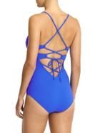 Athleta Womens Strappy One Piece Caspian Blue Size S