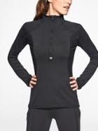 Athleta Womens Colorblock Running Wild Half Zip Black Size Xl