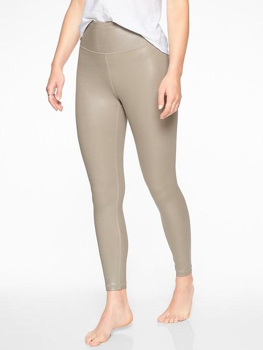 Athleta Womens Elation Shimmer Tight Sandbar Taupe Size Xs