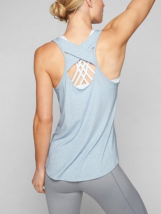 Athleta Womens Yogini Tank Size L - Clear Blue Heather