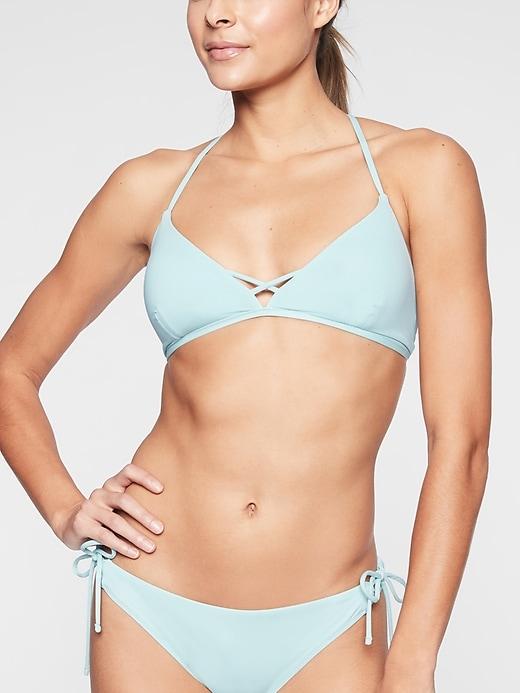 Athleta Womens Tie Back Triangle Bikini Tranquil Blue Size Xxs