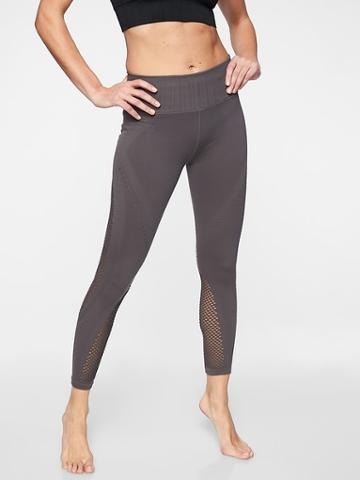 Athleta Womens Trophy Seamless 7/8 Tight Silver Bells Size Xl