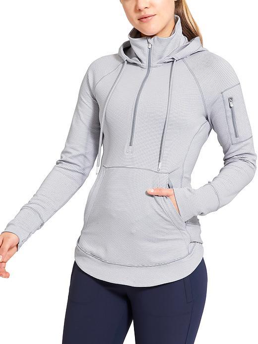 Athleta Womens Heavenly Heights Hoodie Size S - Slate Grey/bright White
