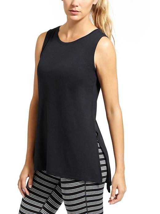 Athleta Womens Side Split Tank Size L - Black