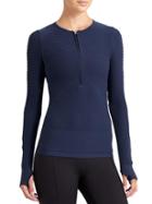 Athleta Womens Union Seamless Top Size L - Neptune Blue