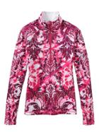 Athleta Womens Sierra Thermal Floral Haze Half Zip Size Xxs - Light Brilliant Magenta Floral Haze