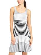 Athleta Womens Santa Maria Stripe Dress Black/grey Heather Stripe Size M