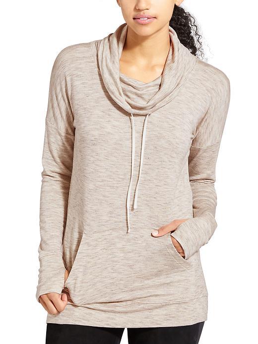 Athleta Womens Studio Cowl Sweatshirt Size L - Oatmeal Heather