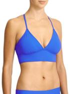 Athleta Womens Strappy Bikini Top Caspian Blue Size L