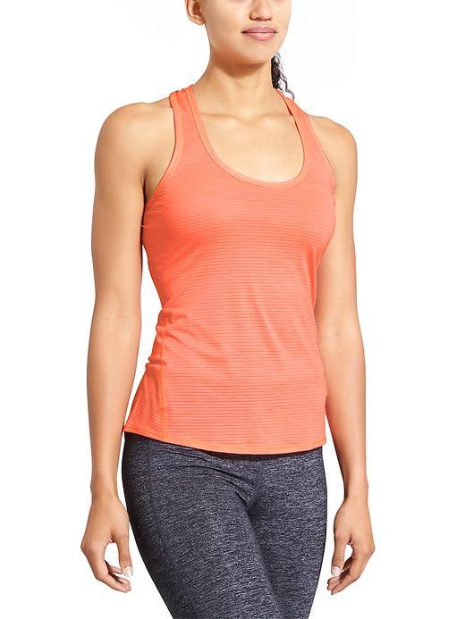Athleta Womens Shadow Stripe Chi Tank Size L Tall - Sunset Glow