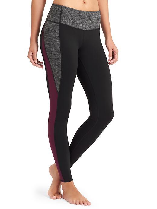 Athleta Womens Colorblock Revelation Tight Size L Tall - Black/chianti