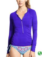 Athleta Womens Pacifica Upf Top 3.0 Size M Tall - Powerful Blue