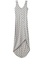 Athleta Womens Cross-shore Maxi Dress Size L Tall - Grey Heather/ White