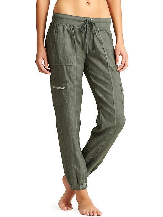 Athleta Womens Linen Jogger Pant Size 0 - Jasper Green