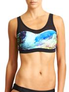 Athleta Womens Palm Cove Bikini Size 32b/c - Bora Bora Blue Print