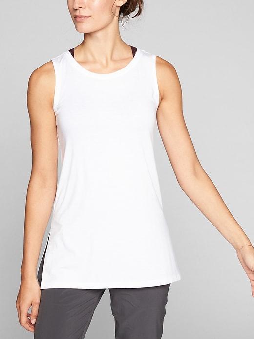 Athleta Womens Threadlight Layering Tank Bright White Size L
