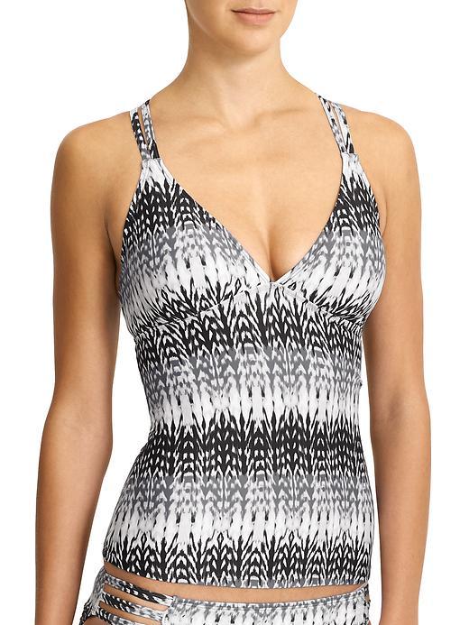 Athleta Womens Kamala Tankini Size L Tall - Black Print