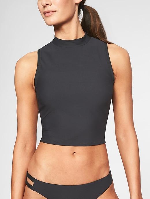 Athleta Womens Malta Mockneck Rashguard Black Size M
