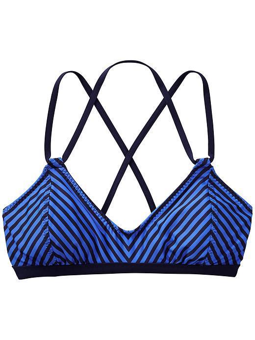Athleta Womens Stripe Avila Bikini Size L - Dress Blue Stripe