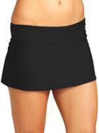 Athleta Womens Shirred Band Swim Skirt Size M - Black