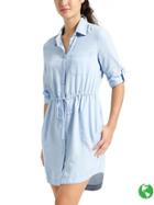 Athleta Womens Stellar Shirt Dress Size L Tall - Light Indigo