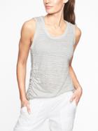 Linen Striped Ruched Tank