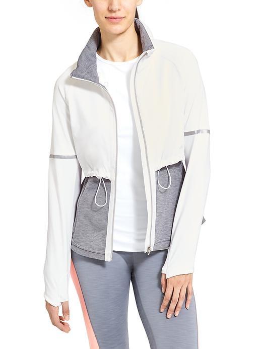 Athleta Womens Quick Step Jacket Size L - Bright White/grey Heather